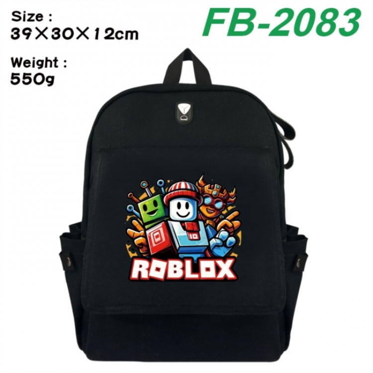 Roblox Canvas Flip Backpack Student Schoolbag Headphone Hole 39X30X12CM 