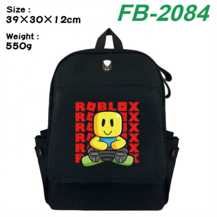Roblox Canvas Flip Backpack Student Schoolbag Headphone Hole 39X30X12CM 