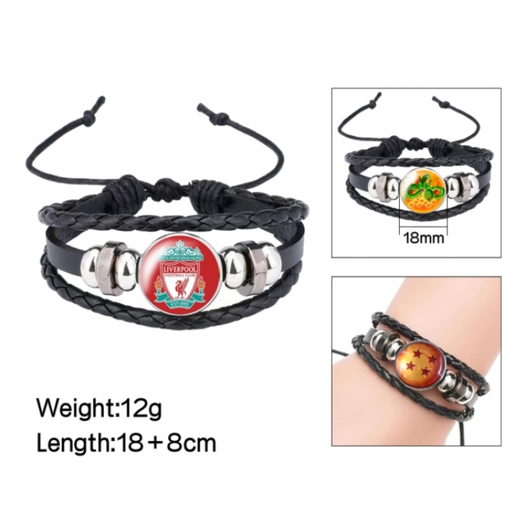 Football Anime peripheral crystal leather rope bracelet price for 5 pcs 