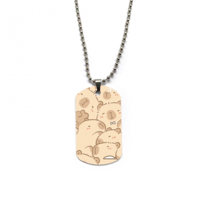 Kapibala Anime double-sided full color printed military brand necklace price for 5 pcs