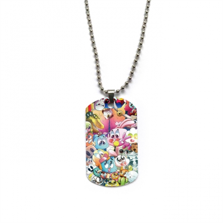 The Amazing World of Gumball Anime double-sided full color printed military brand necklace price for 5 pcs