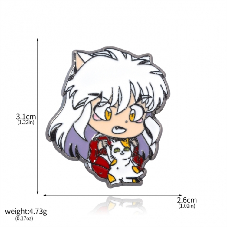 Inuyasha Anime peripheral metal brooch decoration chest badge OPP bag price for 5 pcs