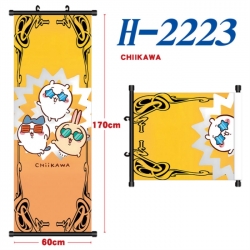  Chiikawa Black plastic rod cloth hanging canvas painting Wall Scroll 60x170cm