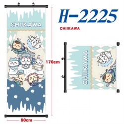  Chiikawa Black plastic rod cloth hanging canvas painting Wall Scroll 60x170cm