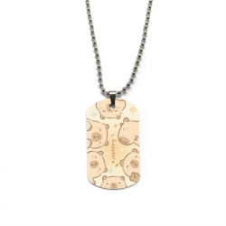 Kapibala Anime double-sided full color printed military brand necklace price for 5 pcs