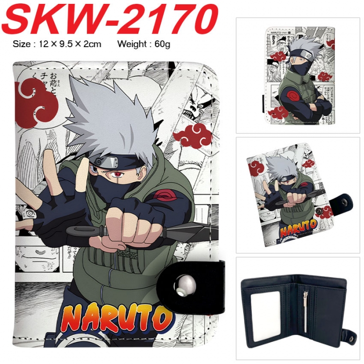 Naruto Anime vertical button folding wallet 12X9.5X2CM 60g