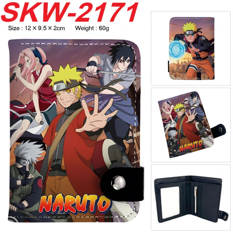 Naruto Anime vertical button folding wallet 12X9.5X2CM 60g