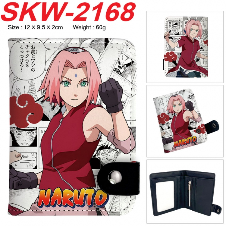 Naruto Anime vertical button folding wallet 12X9.5X2CM 60g