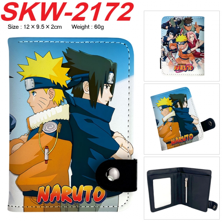 Naruto Anime vertical button folding wallet 12X9.5X2CM 60g