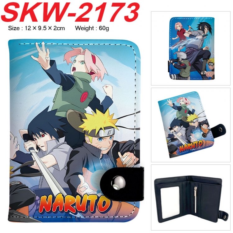 Naruto Anime vertical button folding wallet 12X9.5X2CM 60g
