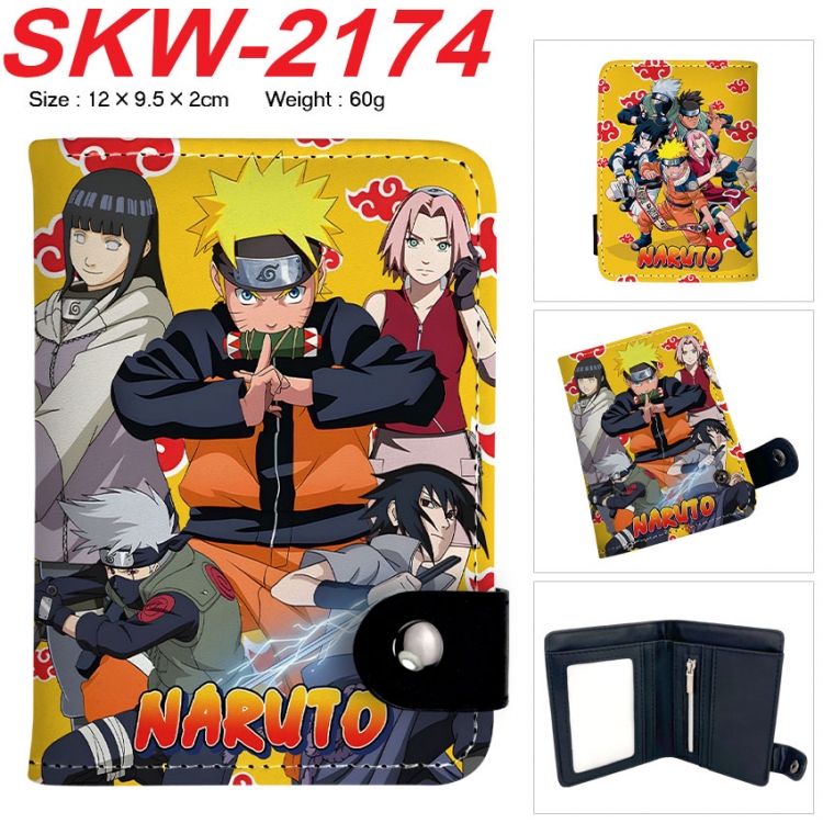 Naruto Anime vertical button folding wallet 12X9.5X2CM 60g