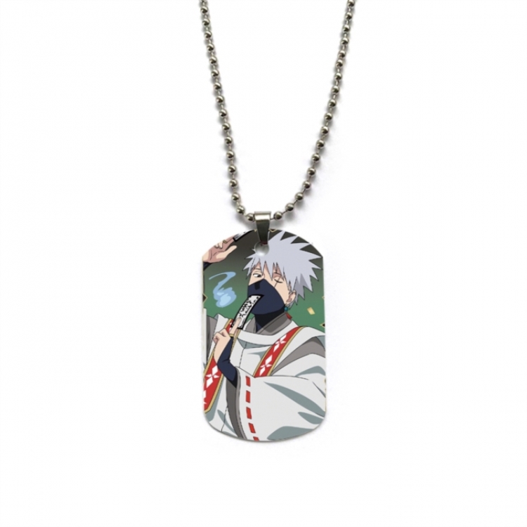Naruto Anime double-sided full color printed military brand necklace price for 5 pcs