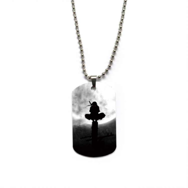 Naruto Anime double-sided full color printed military brand necklace price for 5 pcs