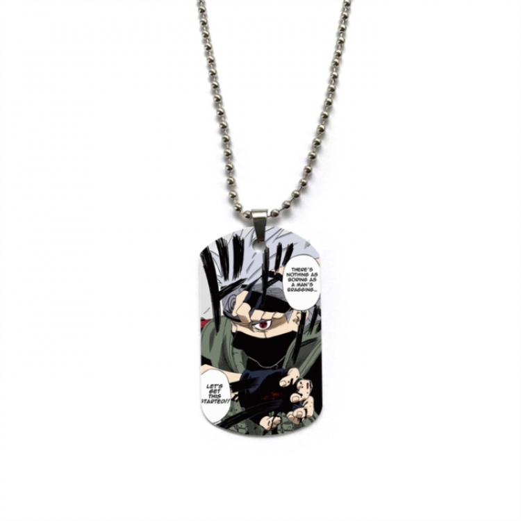 Naruto Anime double-sided full color printed military brand necklace price for 5 pcs