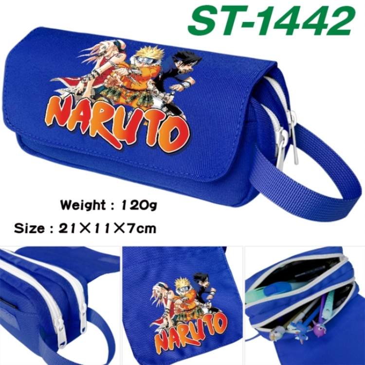 Naruto Anime waterproof canvas portable double-layer pencil bag cosmetic bag 21x11x7cm