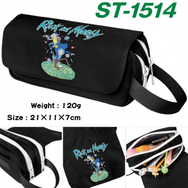 Rick and Morty Anime waterproof canvas portable double-layer pencil bag cosmetic bag 21x11x7cm
