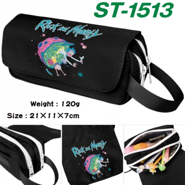 Rick and Morty Anime waterproof canvas portable double-layer pencil bag cosmetic bag 21x11x7cm