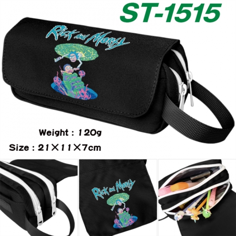 Rick and Morty Anime waterproof canvas portable double-layer pencil bag cosmetic bag 21x11x7cm