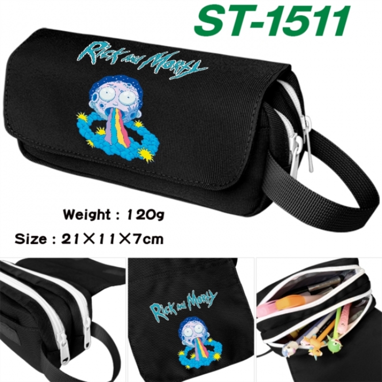 Rick and Morty Anime waterproof canvas portable double-layer pencil bag cosmetic bag 21x11x7cm