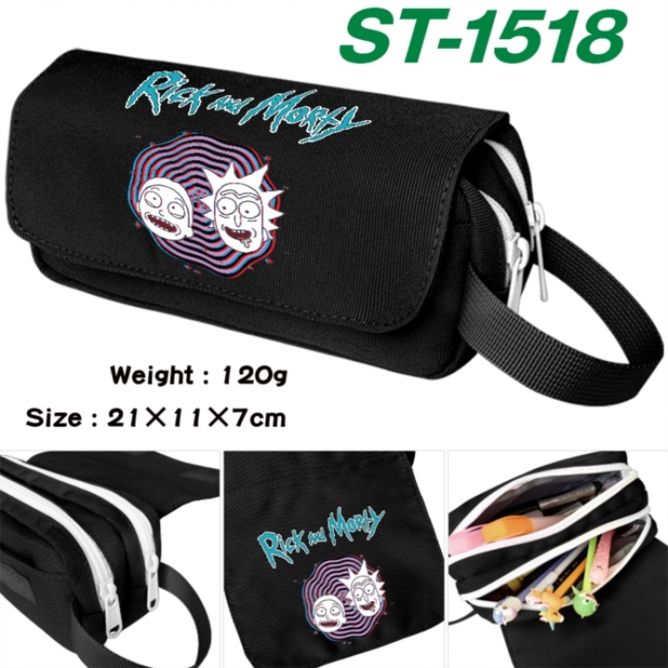Rick and Morty Anime waterproof canvas portable double-layer pencil bag cosmetic bag 21x11x7cm