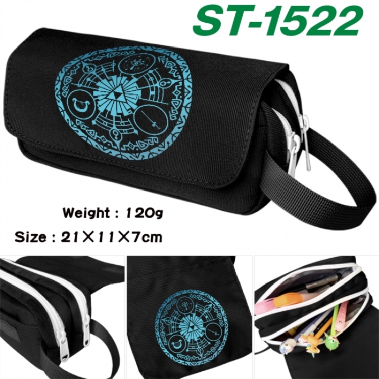The Legend of Zelda Anime waterproof canvas portable double-layer pencil bag cosmetic bag 21x11x7cm