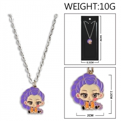 K-Pop:Demon Hunters Anime peripheral colorful drip oil alloy necklace price for 5 pcs