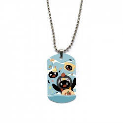 Pingu Anime double-sided full color printed military brand necklace price for 5 pcs
