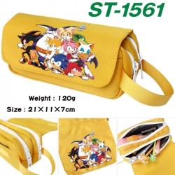 Sonic The Hedgehog Anime waterproof canvas portable double-layer pencil bag cosmetic bag 21x11x7cm