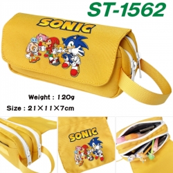 Sonic The Hedgehog Anime waterproof canvas portable double-layer pencil bag cosmetic bag 21x11x7cm