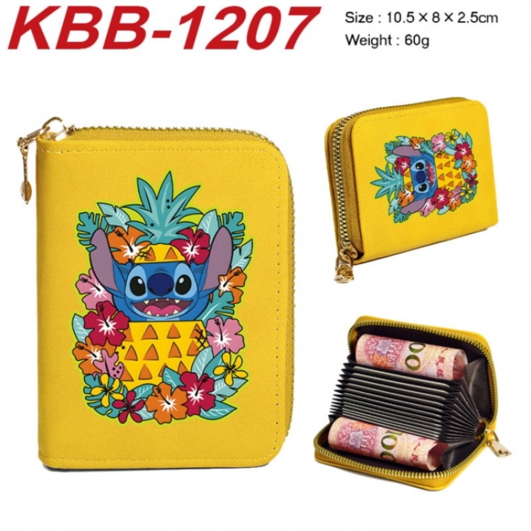 Lilo & Stitch  Anime-themed bank card zipper cardholder with dimensions 10.5x8x2.5cm