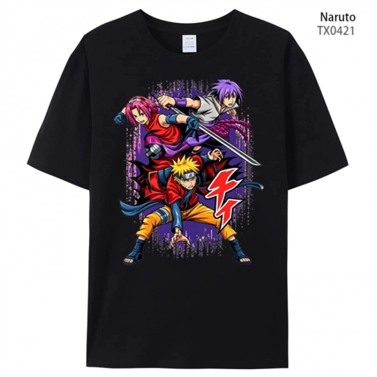 Naruto Anime peripheral printed pure cotton T-shirt from S to 4XL