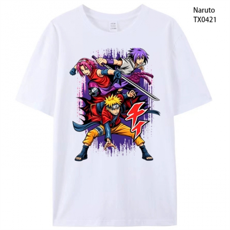 Naruto Anime peripheral printed pure cotton T-shirt from S to 4XL