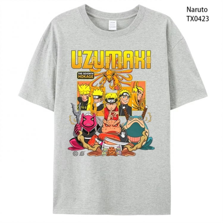 Naruto Anime peripheral printed pure cotton T-shirt from S to 4XL