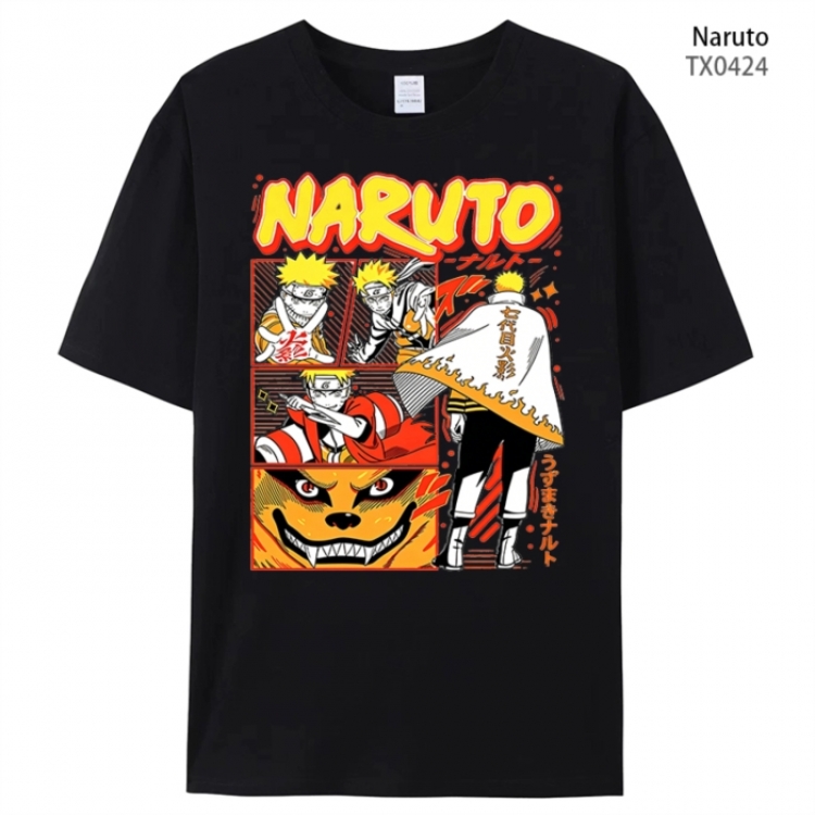 Naruto Anime peripheral printed pure cotton T-shirt from S to 4XL