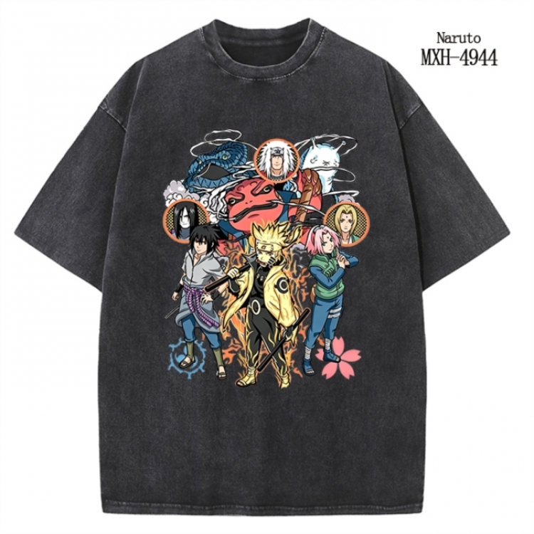 Naruto Anime peripheral pure cotton washed and worn T-shirt from S to 2XL