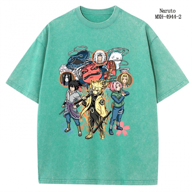 Naruto Anime peripheral pure cotton washed and worn T-shirt from S to 2XL