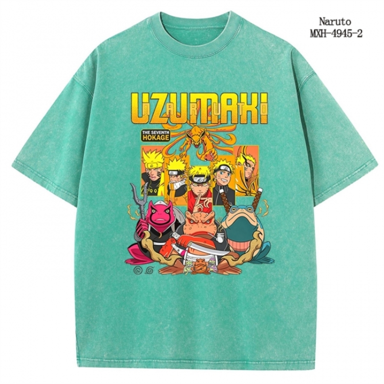 Naruto Anime peripheral pure cotton washed and worn T-shirt from S to 2XL