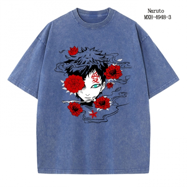 Naruto Anime peripheral pure cotton washed and worn T-shirt from S to 2XL