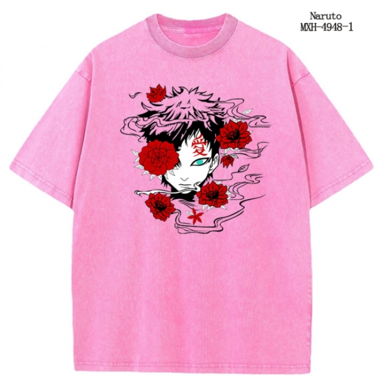 Naruto Anime peripheral pure cotton washed and worn T-shirt from S to 2XL