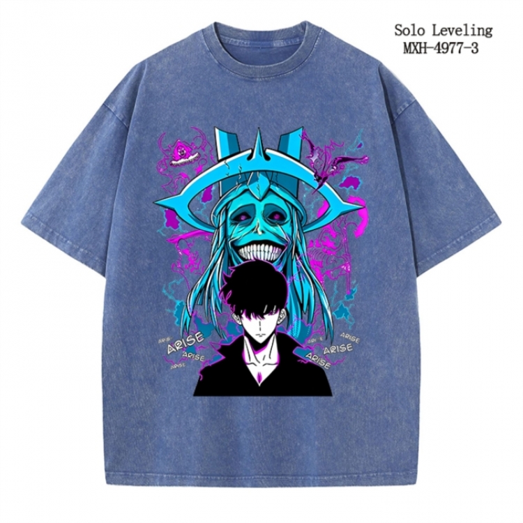 Solo Leveling:Arise Anime peripheral pure cotton washed and worn T-shirt from S to 2XL