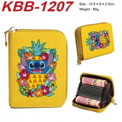 Lilo & Stitch  Anime-themed bank card zipper cardholder with dimensions 10.5x8x2.5cm